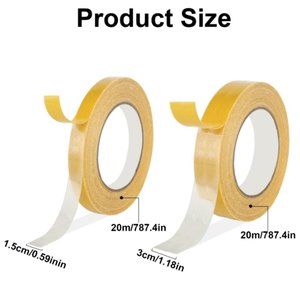 2 Sizes Of Double Sided Tape Adhesive Sticky Double Size Tape Brand New 2 Rolls